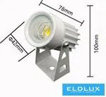 UNIVERSO Kerti spotlámpa 3.5w 360lm 3000k 60° IP65 fehér 100x78mm