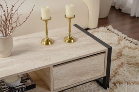 Dohányzóasztal Haldizen - Fekete, Travertine
