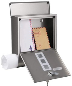 Postaláda Rozsdamentes 30,5 x 33,3 x 9,5 cm ezüst