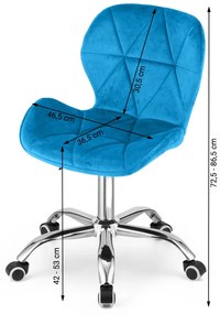 AVOLA VELVET irodai szék, királykék