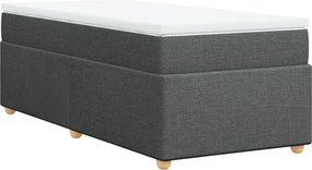 vidaXL sötétszürke szövet rugós ágy matraccal 80 x 200 cm