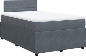 vidaXL sötétszürke bársony rugós ágy matraccal 120x190 cm