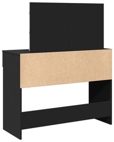 fekete LED-es fésülködőasztal 100 x 40 x 120 cm