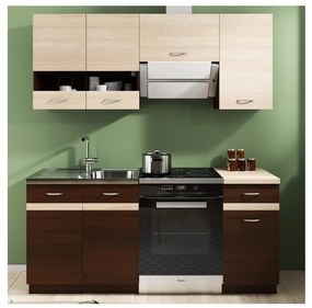 Konyhablokk VALERIA 180 cm sonoma tölgy/barna