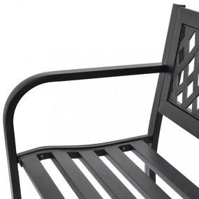 fekete acél kerti pad 118 cm
