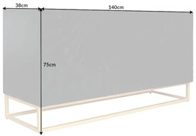 Design komód Shayla 140 cm fekete mangó