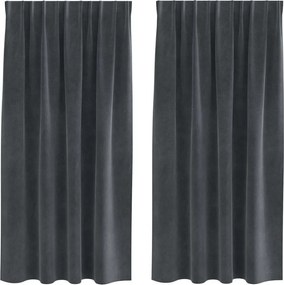 vidaXL Sötétítő függönyök 2 pcs Világosszürke 140 x 175 cm Bársony