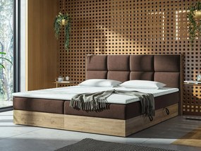 Franciaágy Boxspring 140 cm Bolondra (arany kézműves tölgy + soro 28). 1051074