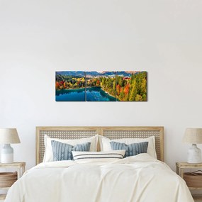 Kép - Urisee-tó, Ausztria (órával) (90x30 cm)
