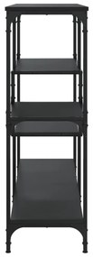 fekete szerelt fa tálalóasztal 103x32x95 cm