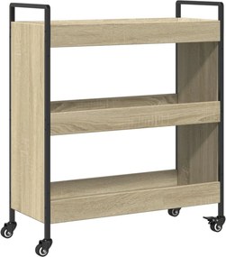 vidaXL sonoma tölgy színű szerelt fa zsúrkocsi 70 x 30 x 82 cm