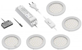LED Lámpatest, CASTELLO 5-ös szett, meleg fehér, 67mm, 12V, 180lm, 14W, kábellel, csatlakozóval, érintő kapcsolóval, tápegységgel