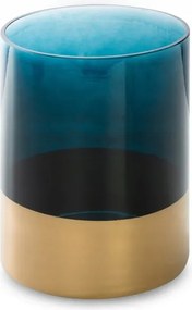 Dekorációs gyertyatartó LILI6 15x20 türkiz arany, henger alakú