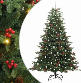 vidaXL Mű karácsonyfa 300 LED-del Zöld 240 cm PVC és Fém és Műanyag