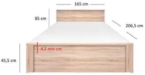 Franciaágy 160 cm Triciclo (szonoma tölgy) . 1116981