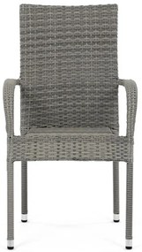 Szürke Polyrattan Kerti Szék, Fém Vázzal. AZC-S2114 GREY