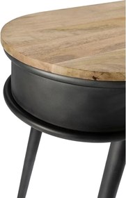 Fekete-natúr színű konzolasztal 38x90 cm Delhi – MOME