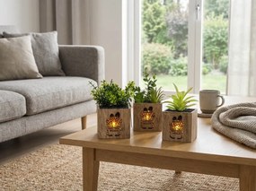 Műnövény kaspóban LED világítással 7,5x15 cm