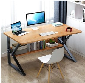 Íróasztal polccal, tölgy dekorációval SHAPE 80x40 cm