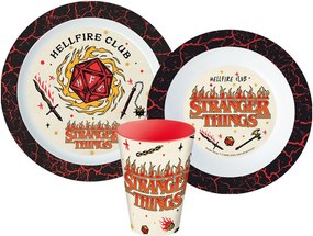 Stranger Things Upside Down étkészlet, micro műanyag szett, pohárral 260 ml