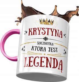 Rózsaszín Bögre Krisztina Barátnőnek Ajándék Nyomtatott Fotóval