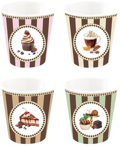 Porcelán eszpresszó kávés pohár 4 személyes szett díszdobozban Sweet Moments