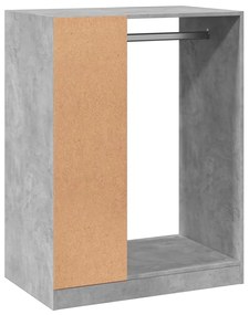 betonszürke szerelt fa ruhásszekrény 77 x 48 x 102 cm