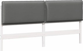 vidaXL Kárpitozott fejtámla fejtámlával Fehér és világosszürke 180 cm