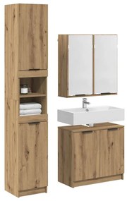 vidaXL Fürdőszobai Szekrény Szett polcokkal Artisan tölgy Faanyag