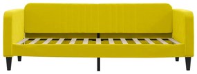 sárga kihúzható bársony heverő 80 x 200 cm