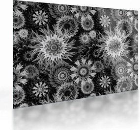Üveg kép - Fekete és fehér gyűszűvirág (70x50 cm)