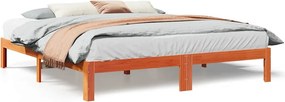 vidaXL viaszbarna tömör fenyőfa ágy matrac nélkül 160 x 200 cm