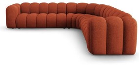Téglavörös zsenília moduláris sarokkanapé Lupine – Micadoni