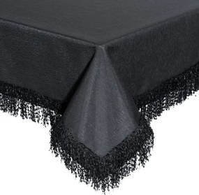 Kerek Abrosz Jasper Bolyhos Rojtokkal Díszítve 140x220 cm Fekete