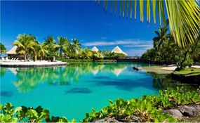 Fotótapéta Paradicsom lagúna Kék nyugalom 200x140 Trópusi pihenés +ragasztó