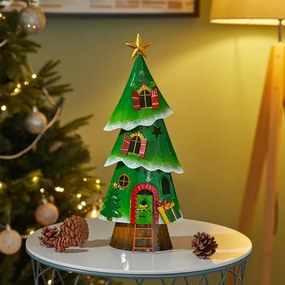Karácsonyi falu Karácsonyfa házikó figura 41 cm