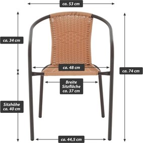 GARTHEN polirattan bistro szék 4 db barna