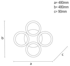 LED Dimmelhető felületre szerelhető csillár LED/55W/230V 3000-6500K + távirányító