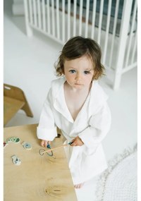 Nature fehér len gyerek fürdőköpeny, méret: 122 - 128 - Linen Tales
