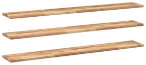 3 db olajbevonatú tömör akácfa függőpolc 160 x 20 x 2 cm