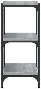 szürke sonoma színű fa és acél könyvszekrény 100 x 33 x 70,5 cm