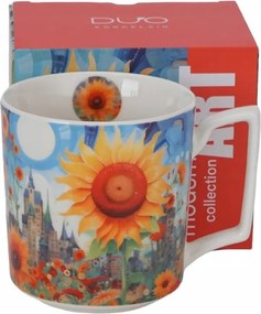 450ML-ES Porcelán Bögre Ajándék Kávé Tea Modern Sunflower
