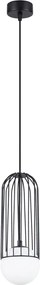 Fehér-fekete függőlámpa üveg búrával Belinda – Sollux