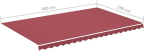 Burgundi vörös csere napellenző ponyva 5 x 3 m