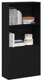 Könyvespolc fekete tölgy 60x24x120 cm gépesített fa