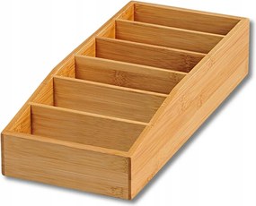 Bambusz fűszertartó 15x35xh10 cm konyhai rendszerezéshez