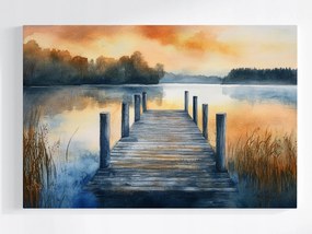 Vászonkép Canvas Tájkép Tó Móló Nyugat 120x80