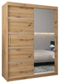 Ruhásszekrény 150 cm tükörrel Verika 2 150 (artisan tölgy). 1064199
