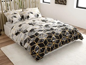 Pamut ágynemű ATHENA POLY fekete Ágyneműhuzat mérete: 2 db 70 x 90 cm | 200 x 220 cm