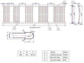 Törölközőszárító radiátor 50 x 170 cm - Nero Italia (fehér)
